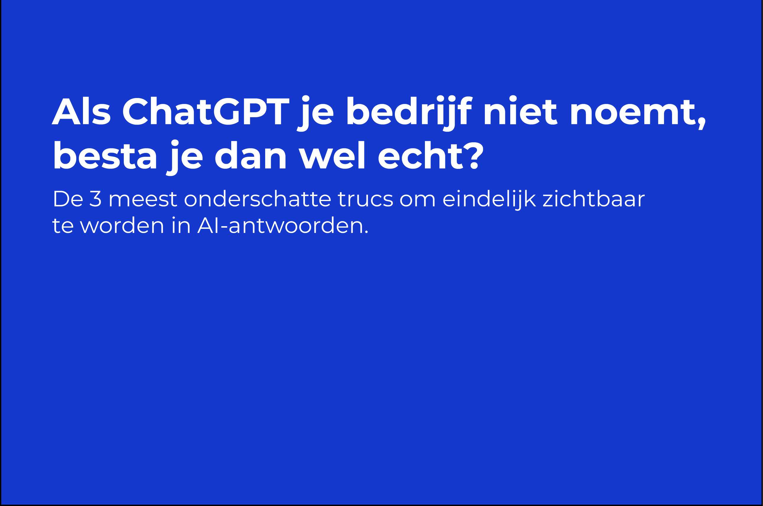 3 manieren om je website wel vindbaar te maken via chat gpt